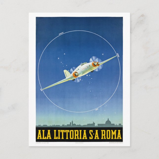 Italy Vintage Travel Poster Restored Postcard (Front)