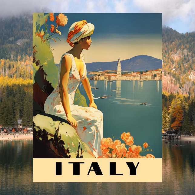 Italy Vintage Travel Romantic Mediterranean Postcard (Italy Vintage Travel Romantic Mediterranean Postcard
)