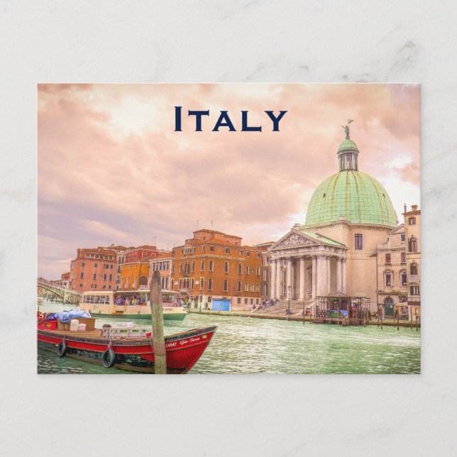 Italy Vintage Travel Tourism Add Postcard (Front)