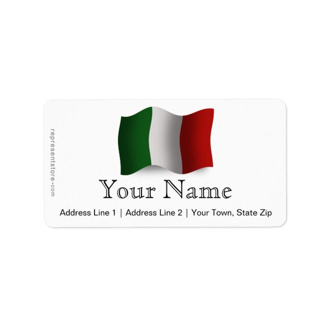 Italy Waving Flag Label (Front)