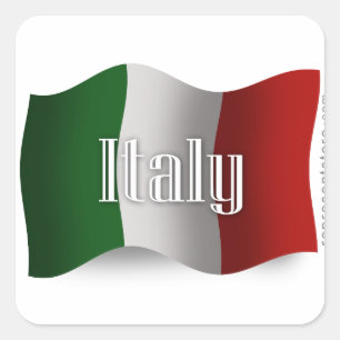 Italy Waving Flag Square Sticker