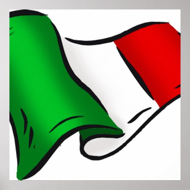 Italy wavy flag poster (Front)