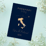 Italy Wedding Destination Passport World Map Invitation<br><div class="desc">Modern and Elegant World Map Invitation Wedding Destination,  like passport with Italy map</div>