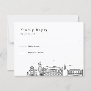 Italy Wedding Stylized Skyline RSVP