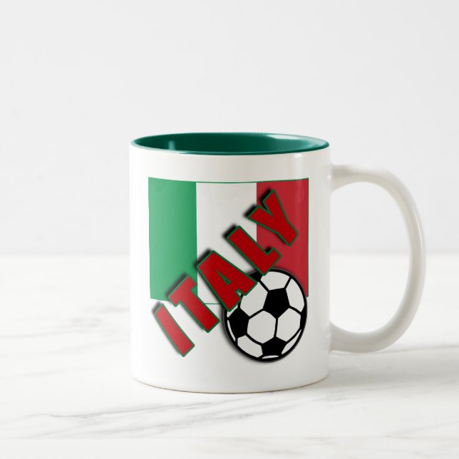 ITALY World Soccer Fan Tshirts Two-Tone Coffee Mug (Right)