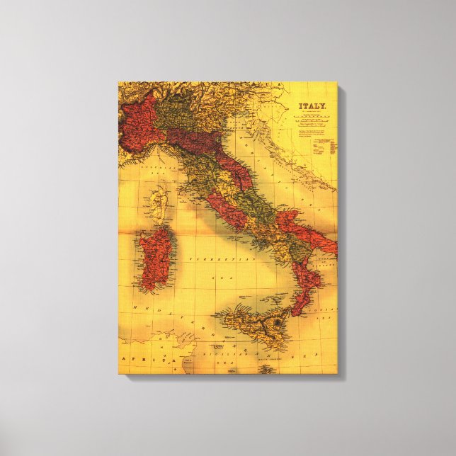 ItalyPanoramic MapItaly Canvas Print (Front)