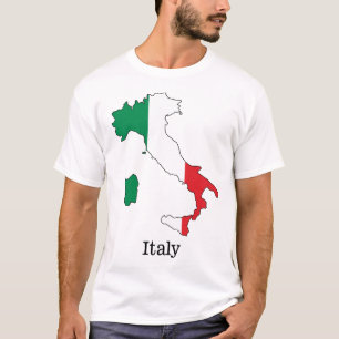 Italy's Flag Within Its Map - Souvenir Collection T-Shirt