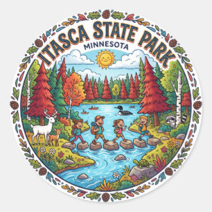 Itasca State Park USA Classic Round Sticker