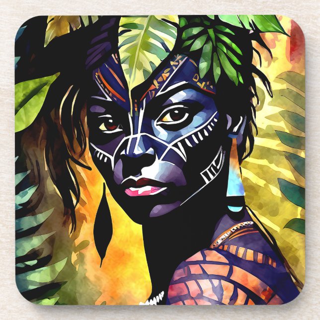 “Itáyara”  Painted Fern - Women In Amazonia Coaster (Front)