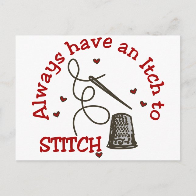 Itch To Stitch Postcard (Front)