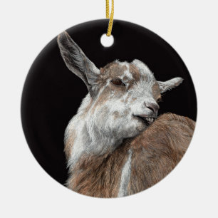"Itchy Kid" Goat Ceramic Ornament