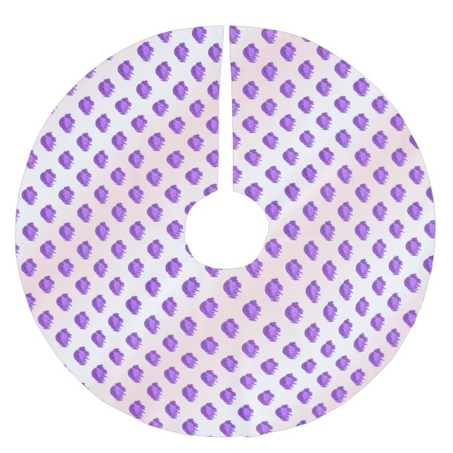 ITD Blurberries and Cream Brushed Polyester Tree Skirt (Front)