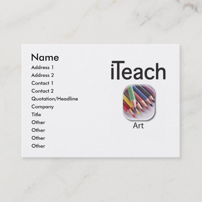 iteachART business card (Front)