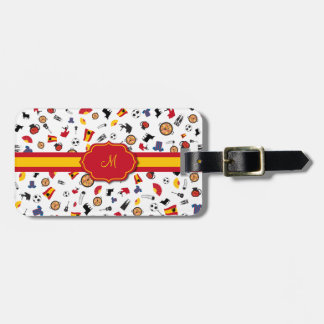 Items of Spain with flag to add your monogram Luggage Tag