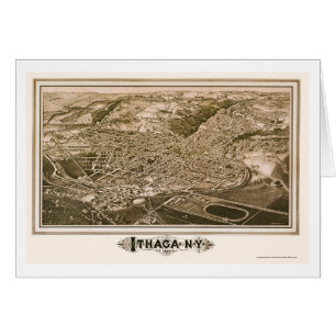 Ithaca, carte panoramique de NY - 1882