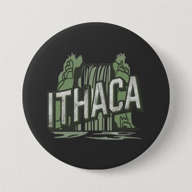 ithaca falls  3 inch round button (Front)