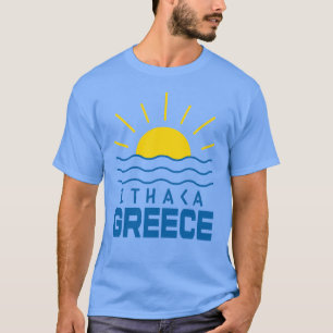 Ithaca Greece Sunshine And Sea Men's Blue T-Shirt