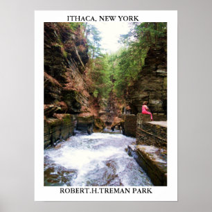 ITHACA, NEW YORK, affiche de ROBERT.H.TREMAN PARK