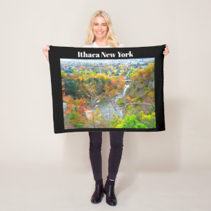 ITHACA NEW YORK GORGE FLEECE BLANKET