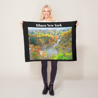 ITHACA NEW YORK GORGE FLEECE BLANKET