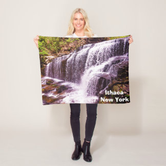 ITHACA NEW YORK WATERFALL FLEECE BLANKET