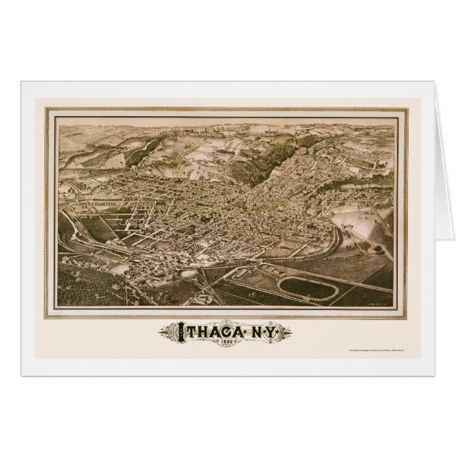 Ithaca, NY Panoramic Map - 1882 (Front Horizontal)