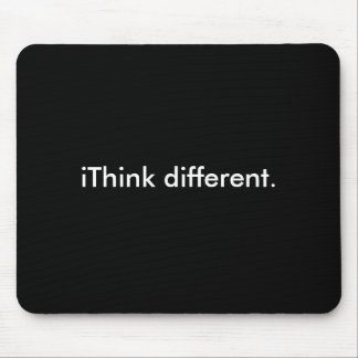 iThink different: White on Black Mouse Pad