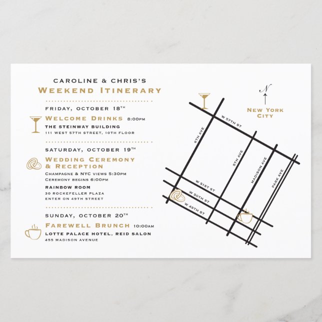 Itinéraire de la carte de bienvenue du week-end ma (Dos)