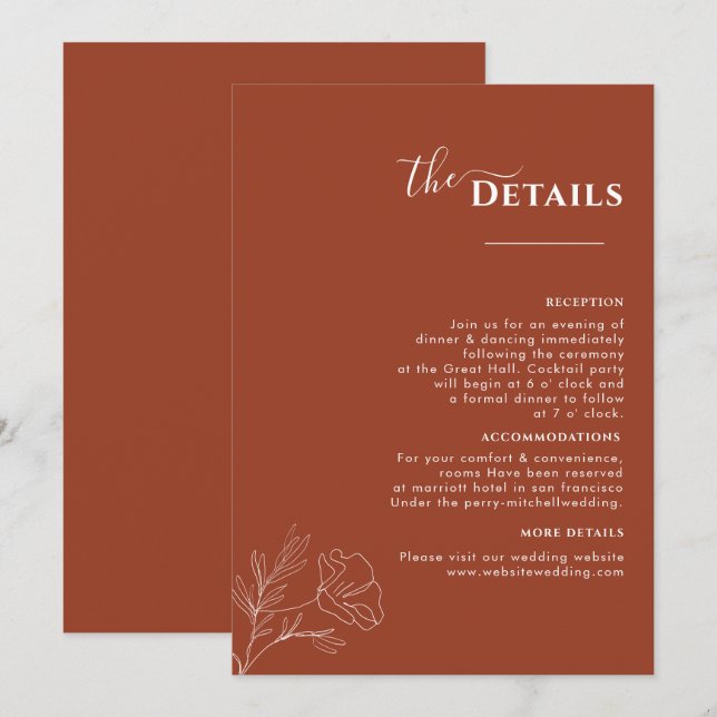 Itinéraire en bois de Terracotta, Programme de mar (Devant / Derrière)