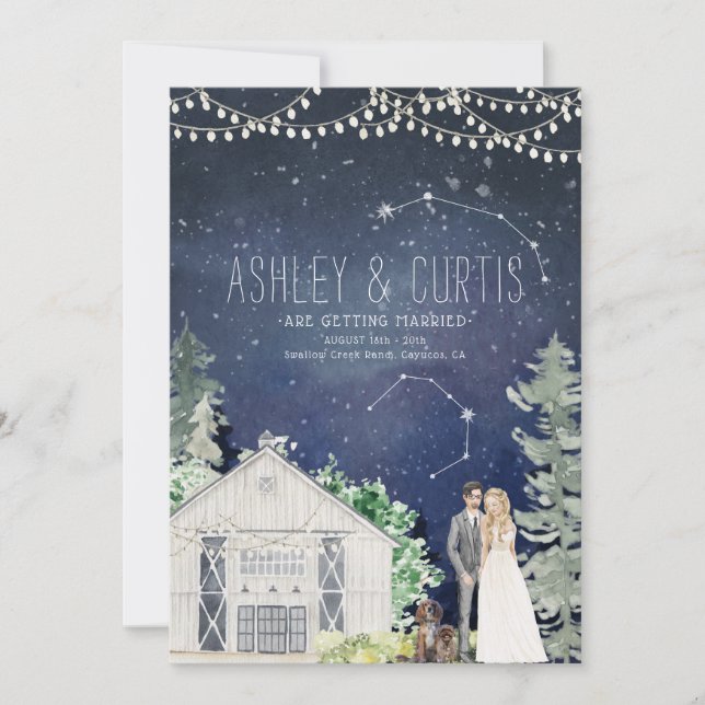 Itinéraire et invitation du week-end mariage (Devant)