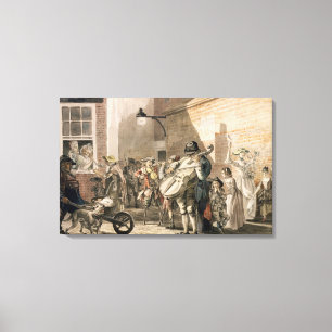 Itinerant Musicians playing in a poor part of town Canvas Print