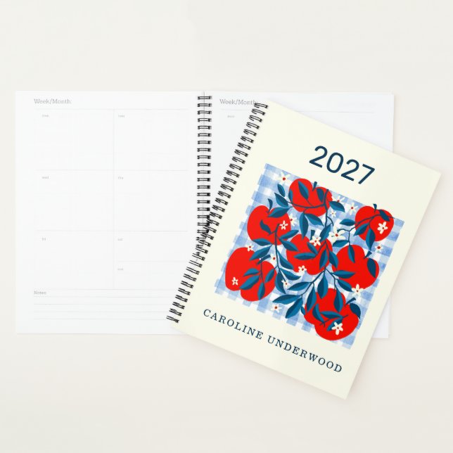 itle Personalized Name Retro Apple Market Notebook Planner (Display)