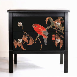 Ito Jakuchu Red Parrot on tree branch Circa 1900 Tissue Paper