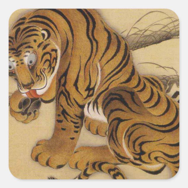 Ito Jakuchu Tiger Stickers (Front)