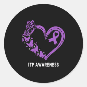Itp Awareness Heart Itp Warrior  Classic Round Sticker