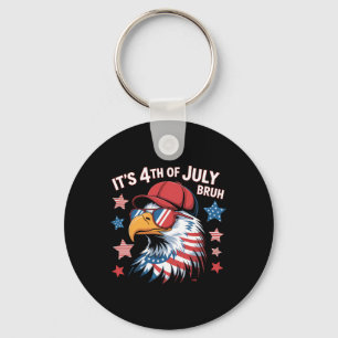 Its 4th Of July Bruh Bald Eagle Kids Boys  Keychain
