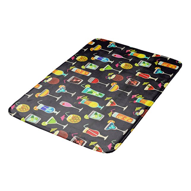 It's 5 O'Clock Somewhere Cocktails Bath Mat (Angled)