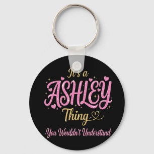 It's A Ashley Thing Pink Gold Women Gift Keychain