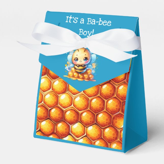 It's a Ba-bee boy! Baby Shower  Favor Box (Front Side)
