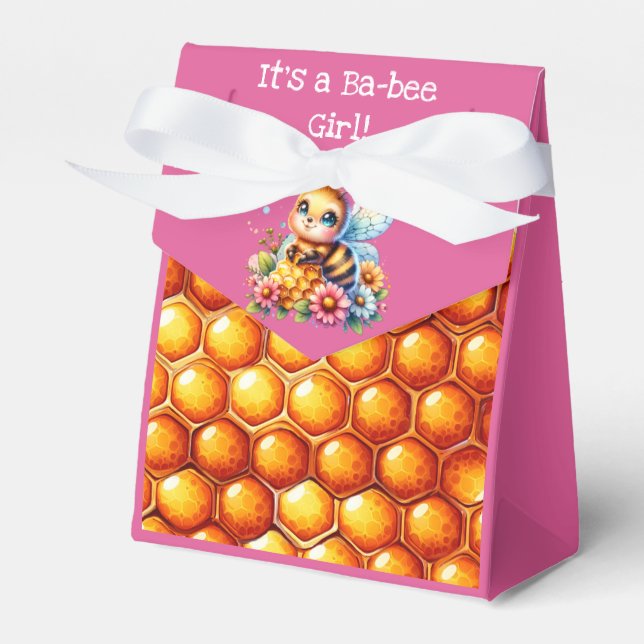 It's a Ba-bee Girl! Baby Shower  Favor Box (Front Side)