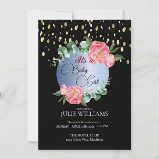 Its a Baby Girl, Baby Shower Invitation Template