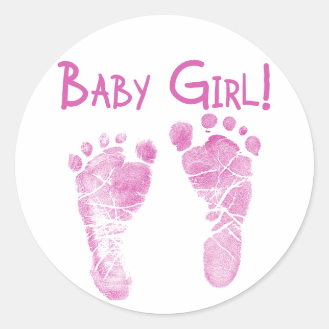 It's a baby girl! classic round sticker (Front)