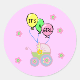 Its A Baby Girl Classic Round Sticker