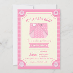 It's A Baby Girl Shower Invitation