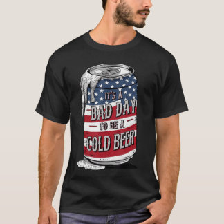 Its a Bad Day to Be a Cold Beer Vintage US Flag 4t T-Shirt