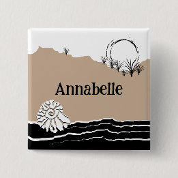 It's A Beach Birthday Party Name 2 Inch Square Button