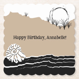 It's A Beach Birthday Party Paper Coaster