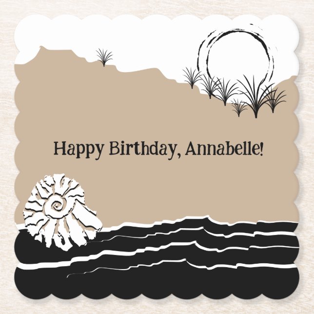 It's A Beach Birthday Party Paper Coaster (Front)