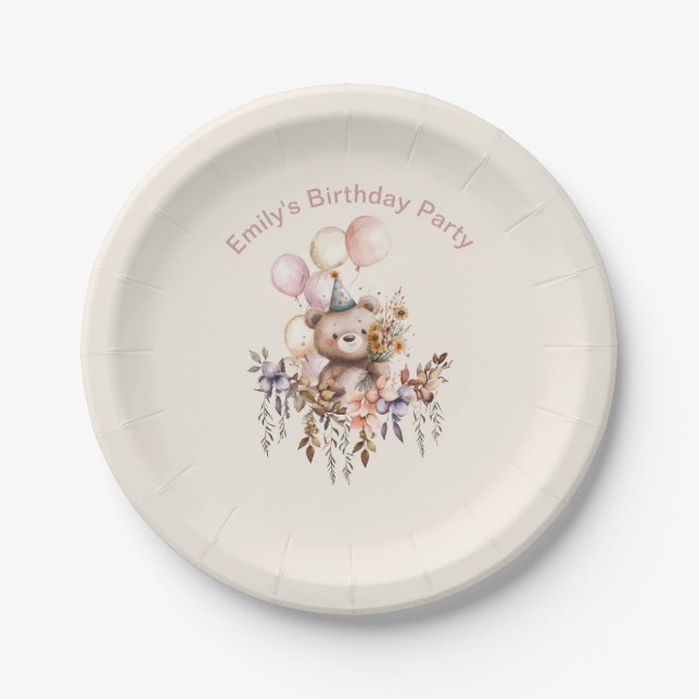 It's a Beary Special Birthday HappyBirthday Plates (Front)