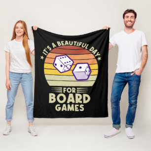 It's A Beautiful Day For Board Games funny gamer Fleece Blanket